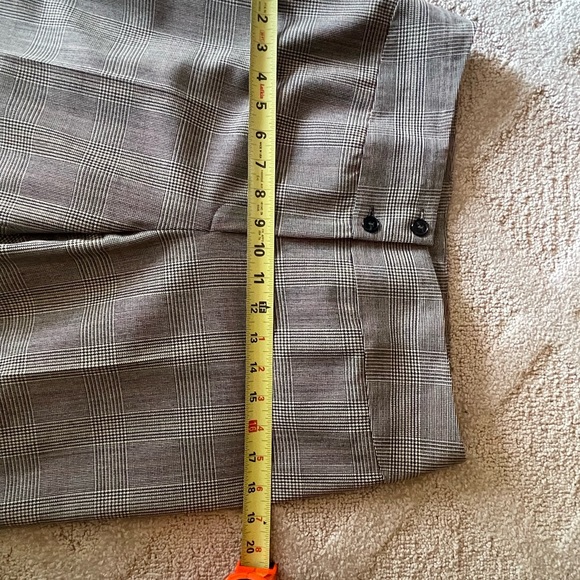 JONES NEW YORK Stretch Wool Glen Plaid Wide Leg Trousers Size 10 - Picture 7 of 11